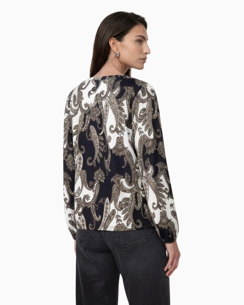 Monari Paisley Print Sweatshirt in black print back view