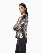 Monari Paisley Print Sweatshirt in black print side view