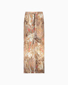 Monari Palazzo Trousers with Paisley Pattern in light brown waistband detail