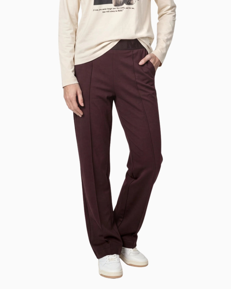 Monari Pull On Trousers in dark brown front view