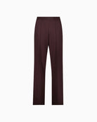 Monari Pull On Trousers in dark brown pin-tuck detail