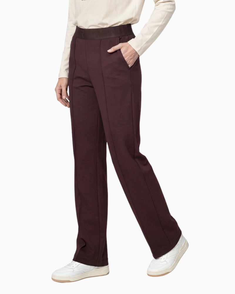Monari Pull On Trousers in dark brown side view