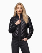 Monari Quilted Neoprene Puffer Jacket in black front view