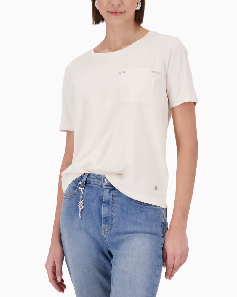 Monari Blouse With Rhinestones front view – Áines Boutique