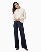 Monari Ribbed Jumper in cream styled view