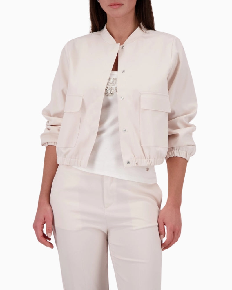 Monari Satin Cargo Jacket front view – Áines Boutique