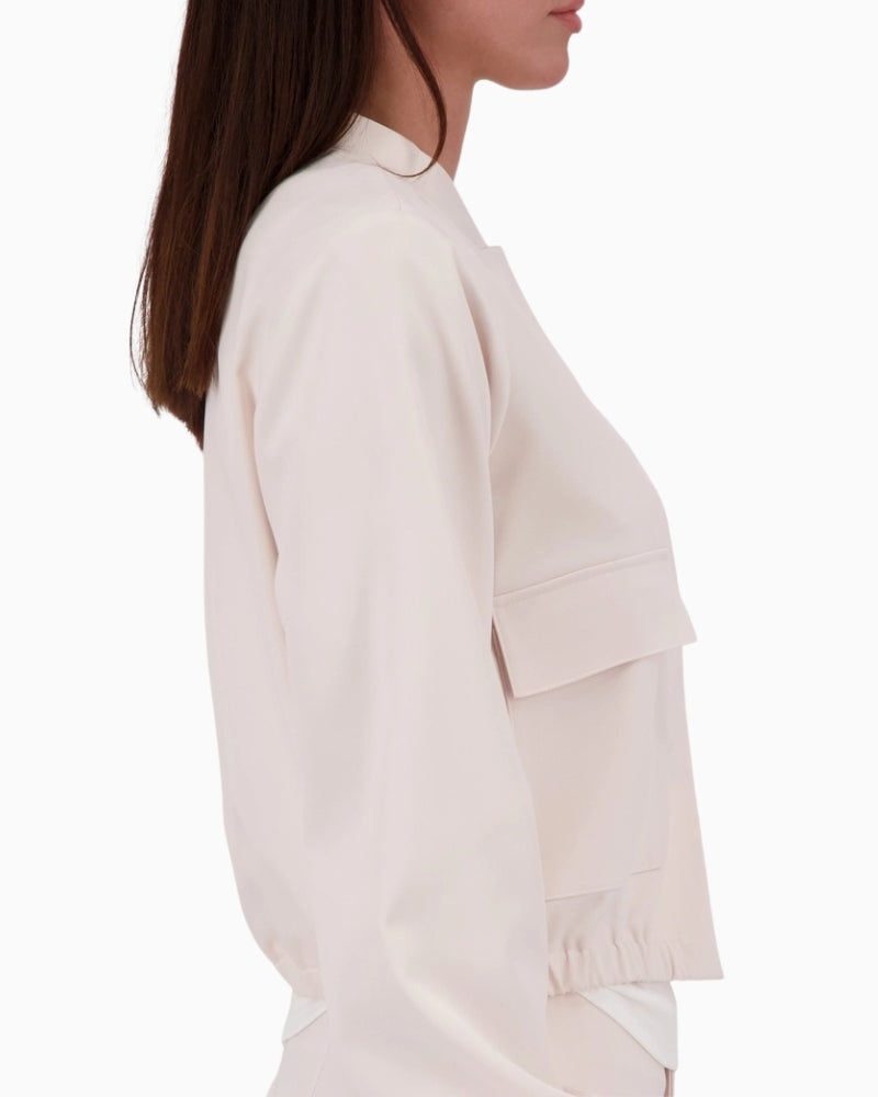 Monari Satin Cargo Jacket side view – Áines Boutique