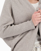 Close-up of cotton-blend knit with sequin detailing