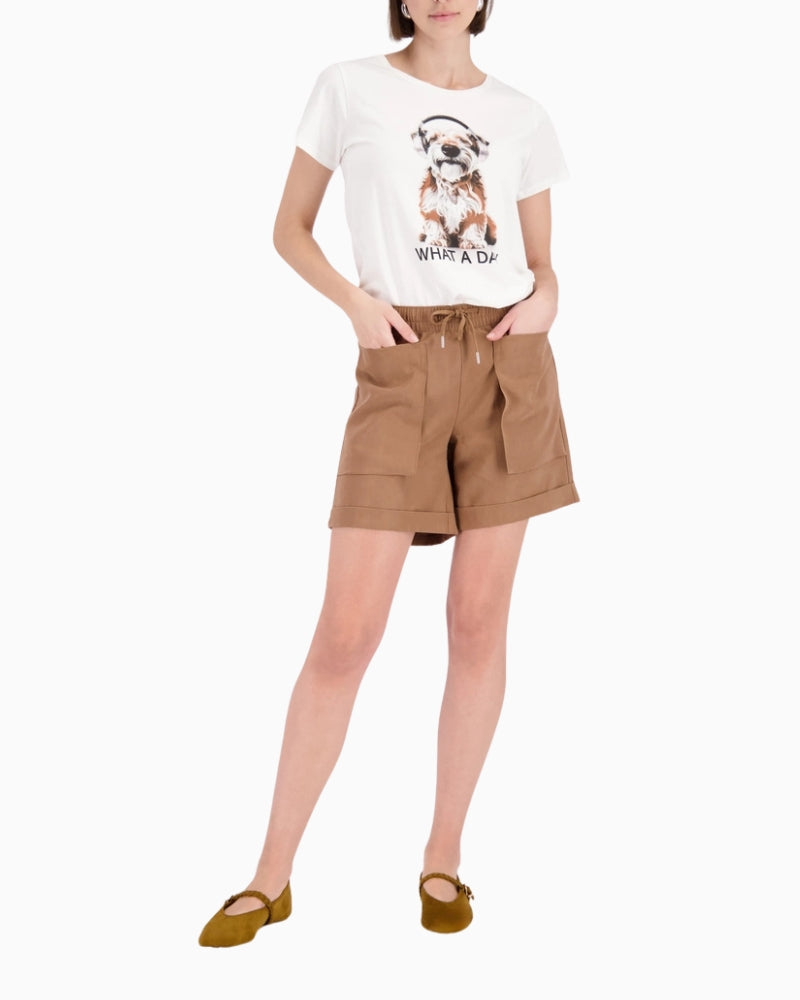 Monari Shorts with Patch Pockets in light brown front view