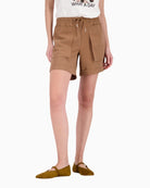Monari Shorts with Patch Pockets in light brown front view