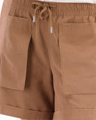 Monari Shorts with Patch Pockets in light brown pocket detail