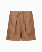 Monari Shorts with Patch Pockets in light brown waistband detail