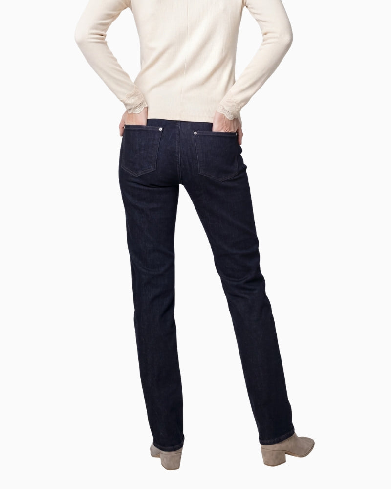 Monari Straight-Leg Jeans in dark denim back view