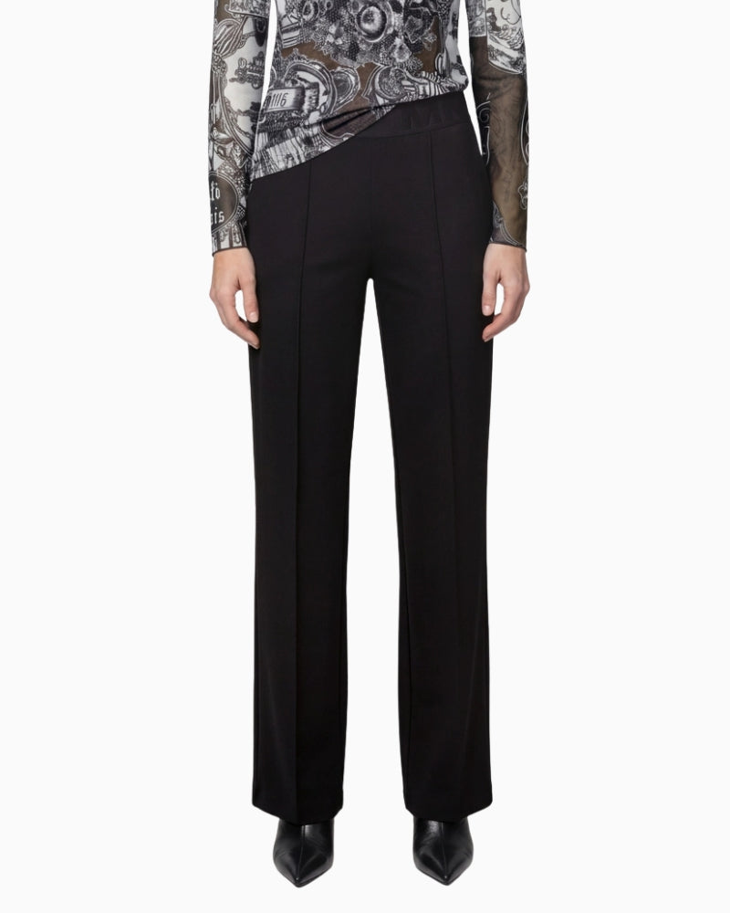 Monari Straight Fit Jogger Trousers in black front view