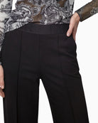 Monari Straight Fit Jogger Trousers in black logo waistband detail