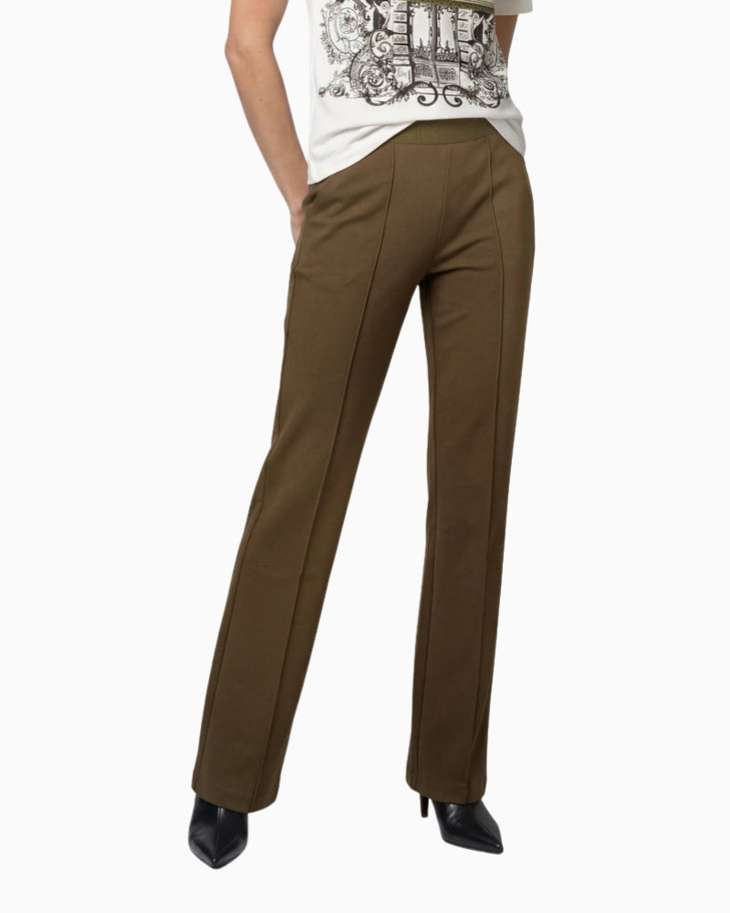 Monari Straight Fit Jogger Trousers in olive front view