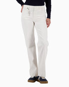 Monari Straight Jean in off white straight leg detail