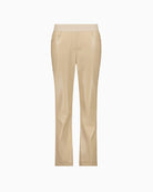 Monari straight leg faux leather trousers in beige- flat lay view