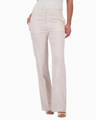 Monari straight leg satin pants front view woman wearing – Áines Boutique