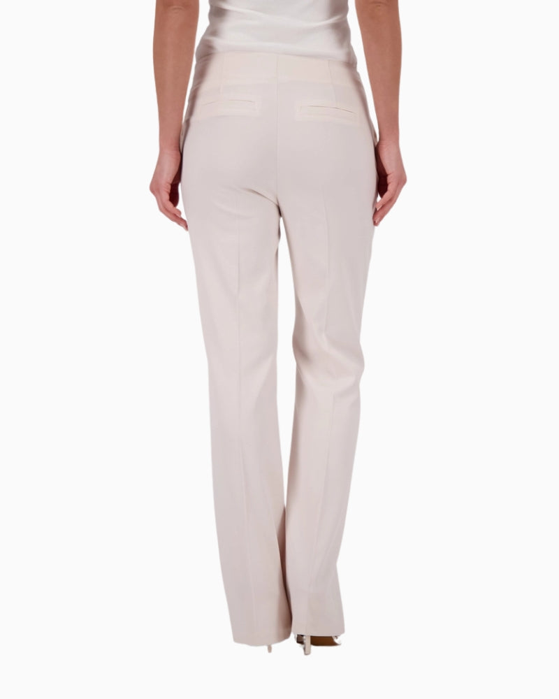 Monari straight leg satin pants back view woman wearing – Áines Boutique