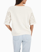 Monari Sweatshirt With Pearl Embellishment back view – Áines Boutique