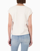 Monari Sweatshirt with Embellished Collar in cream back view