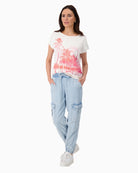 Monari T-shirt with Palm Tree Print in cream full outfit view
