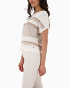 Monari textured knit sweater side view woman wearing – Áines Boutique