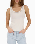 Monari Top With Embellished Collar front view – Áines Boutique