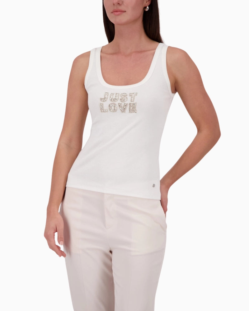 Monari Top With Jewelry Detail front view – Áines Boutique