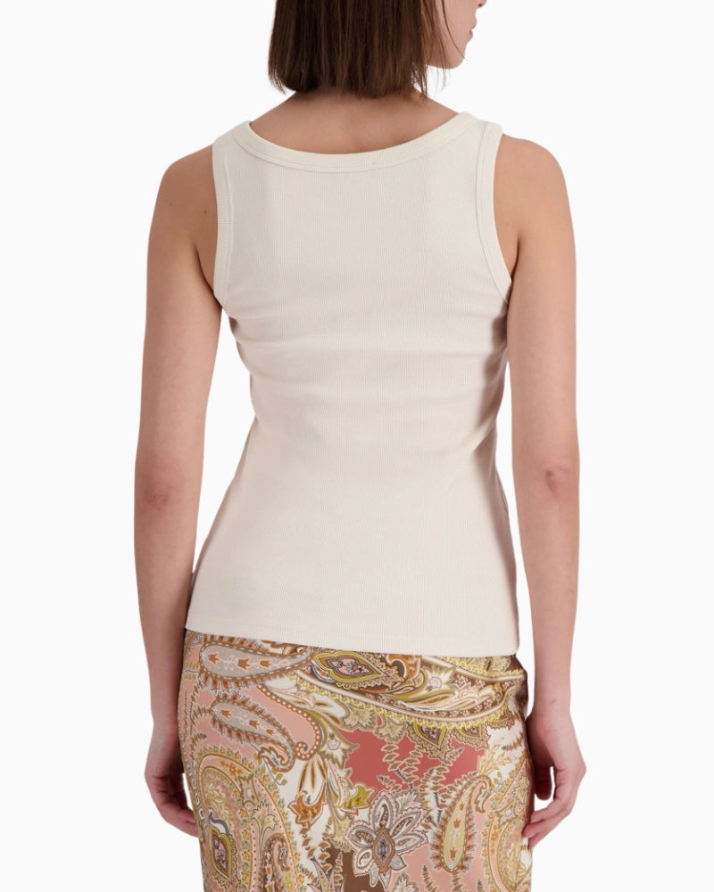 Monari Top with Rhinestone Details in cream back view