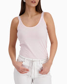Monari Top with Sequined Straps in rose front view