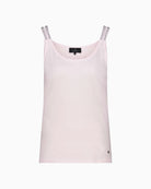 Monari Top with Sequined Straps in rose strap detail