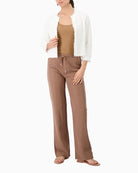 Monari Tweed Knitted Cardigan in white angled view