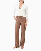 Monari Tweed Knitted Cardigan in white front view