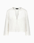 Monari Tweed Knitted Cardigan in white texture detail