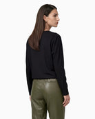 Monari V-Neck Blouse in black back view