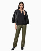 Monari V-Neck Blouse in black model view