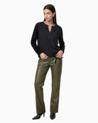 Monari V-Neck Blouse in black styled view