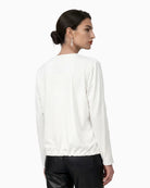 Monari V-Neck Blouse in off white back view