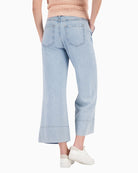 Monari Wide Leg Jeans in Light Blue Denim back view