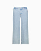 Monari Wide Leg Jeans in Light Blue Denim flat front view