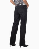 Monari Wide Leg Jeans in dark grey back view