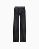 Monari Wide Leg Jeans in dark grey pocket detail