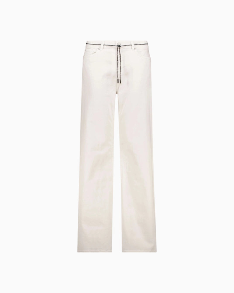 Monari Wide Leg Jeans in off white denim detail