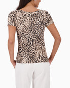 Monari leopard print t-shirt back view