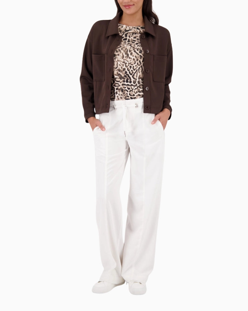 Monari leopard print t-shirt full front view 1