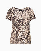 Monari leopard print t-shirt neckline detail