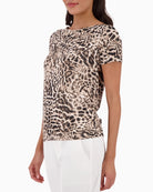 Monari leopard print t-shirt side view
