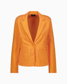 Monari orange sweat blazer flat lay front view with button closure